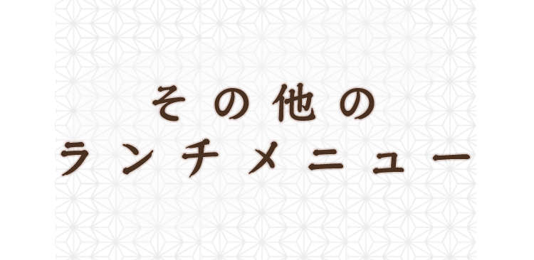 その他のランチメニュー